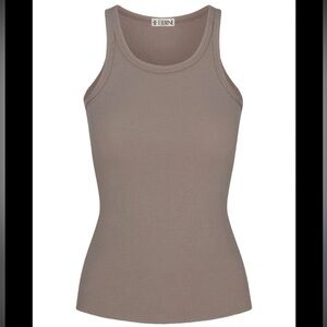 Eterne High Neck Fitted Modal Cotton Tank Top
